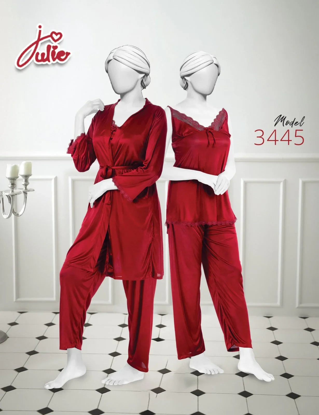 Julie 3 PCS Soft Silk Nigty