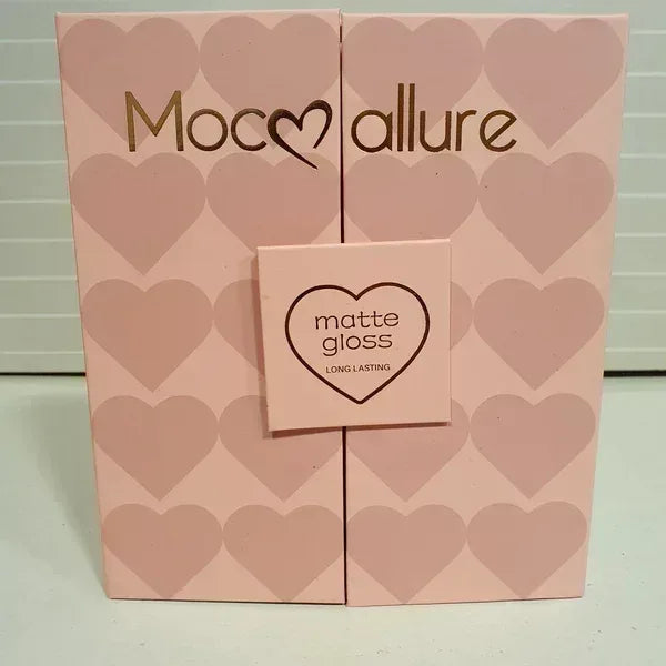 Mudassir Cosmetics | Mocallure Heart Super Glossy Matte 12-Piece Lip Set | Vibrant Colors and Smooth Finish