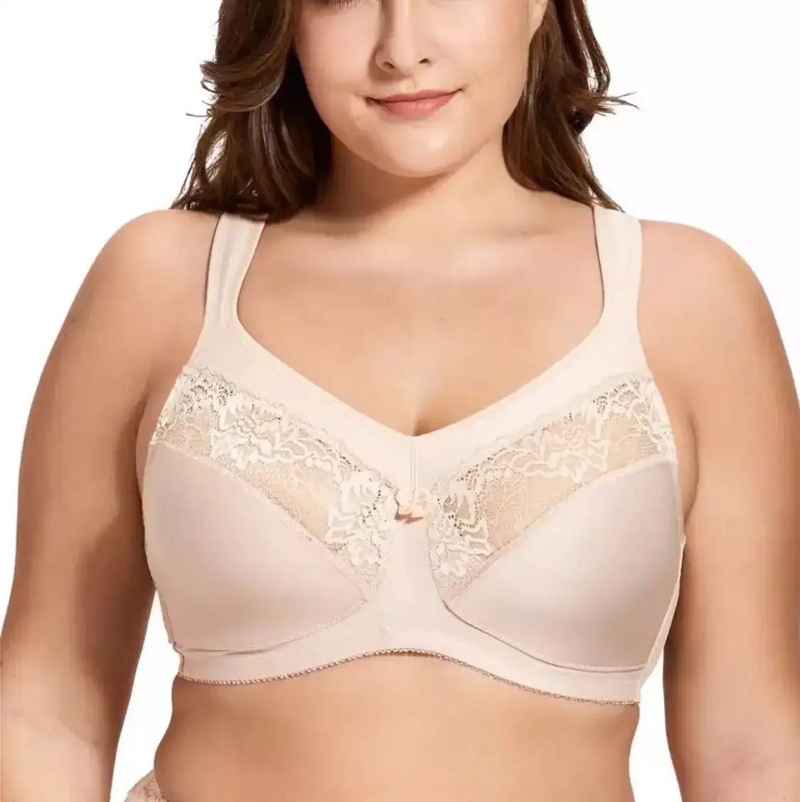Mudassir Cosmetics | Orignal Irani Capri Full Coverage Cotton Bra – Wide Straps, Soft & Breathable, Best for Heavy & Saggy Breasts, Non-Padded with Net Patch