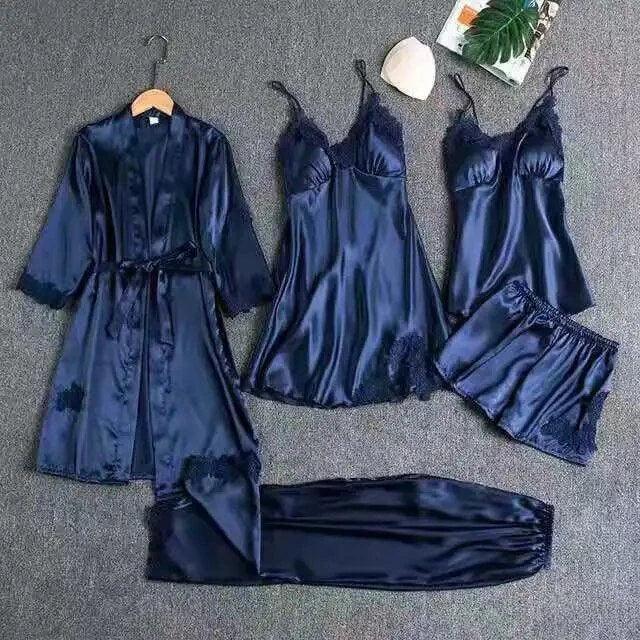 Mudassir Cosmetics | 5 Piece Royal Bridal Silk Night Gown set
