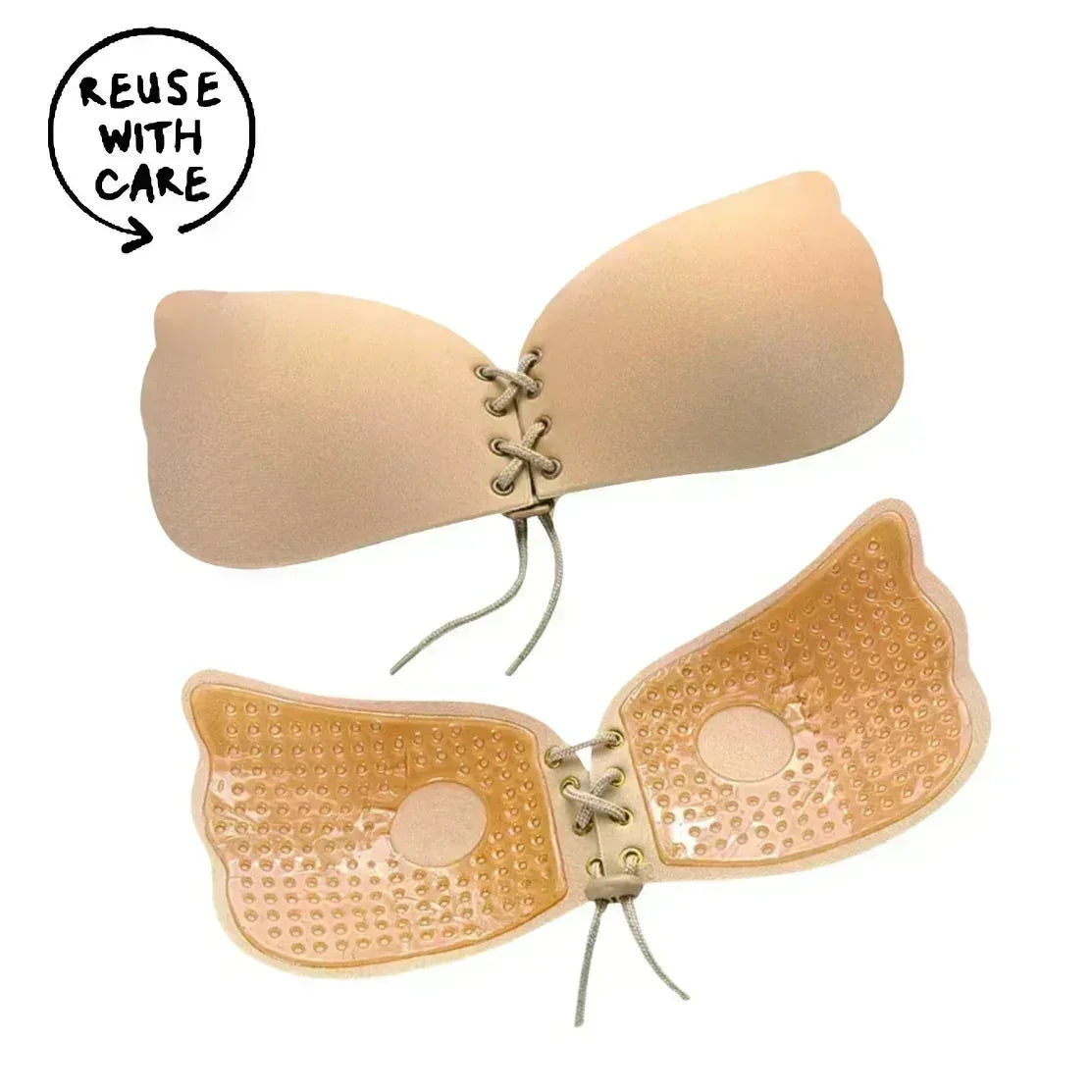 Mudassir Cosmetics Butterfly Strapless Bra | Silicon Self Sticky Invisible Bra with Drawstring for Women