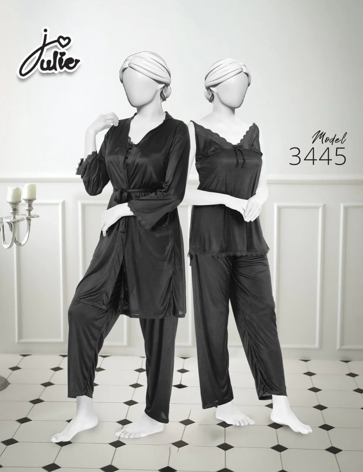 Julie 3 PCS Soft Silk Nigty