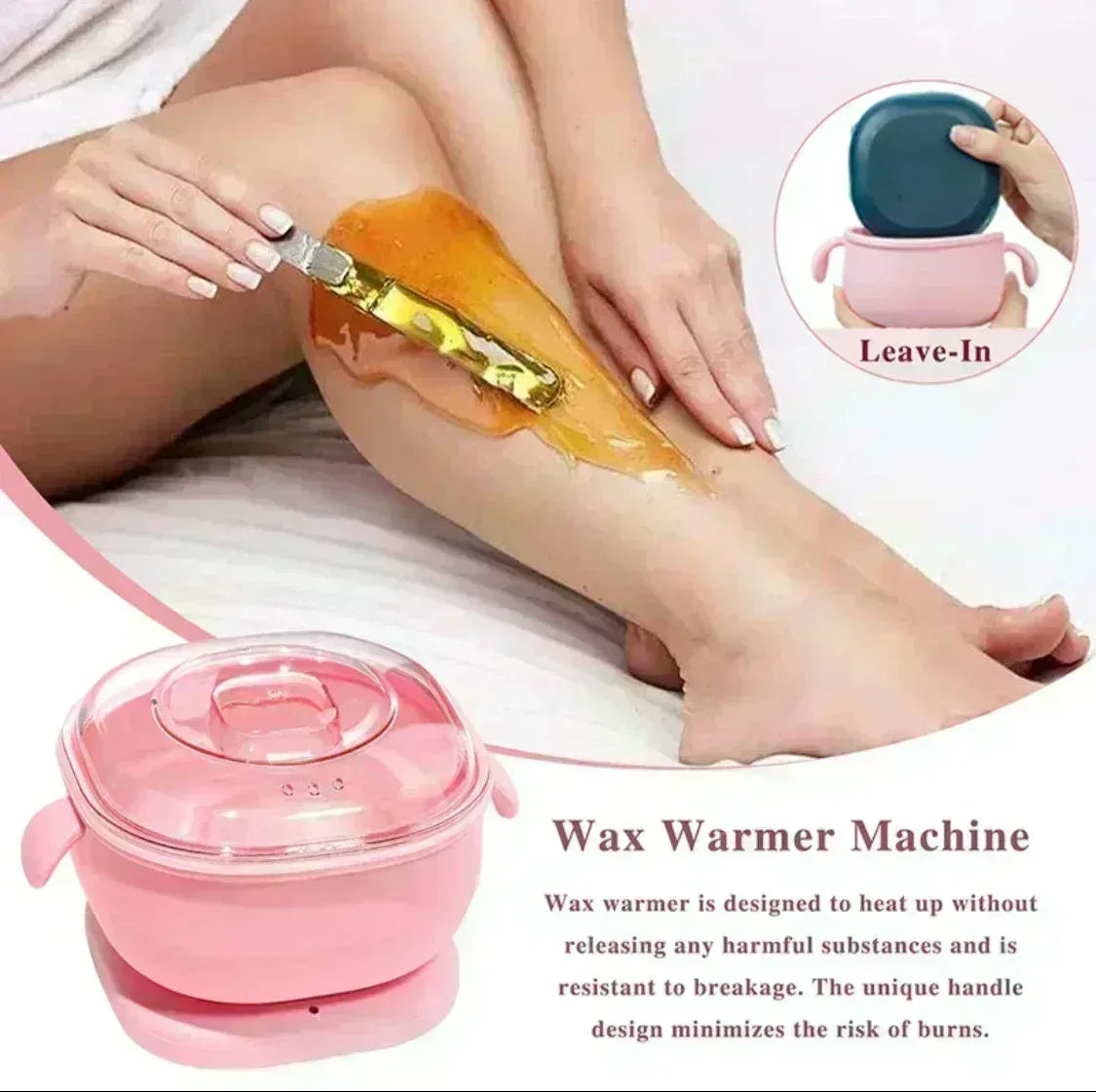 FawaQa | Portable Silicone Wax Bean Warmer, Hair Removal Wax Machine | With 100g Wax Bean Free