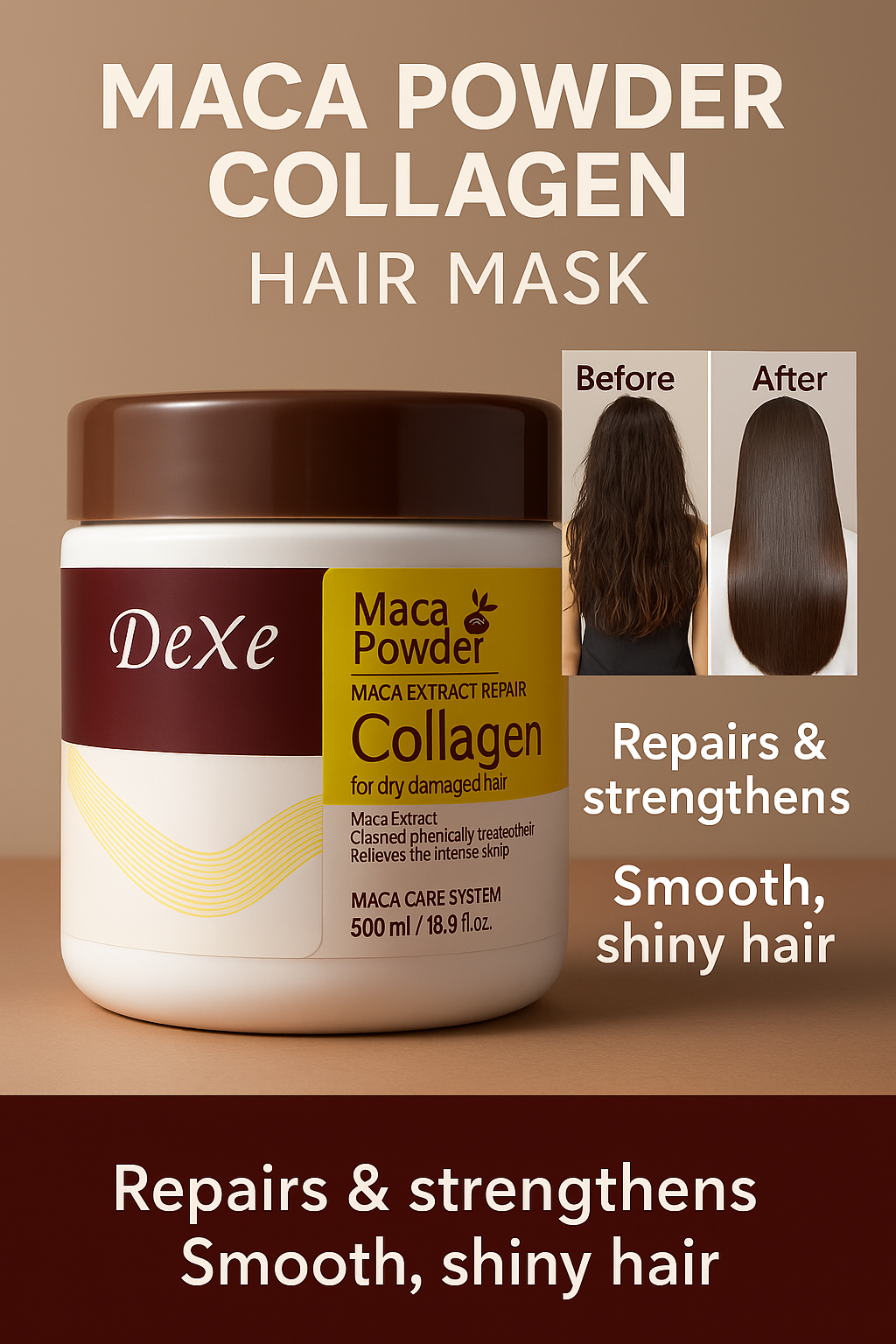 Dexe Maca Powder Collagen Hair Mask 500ml