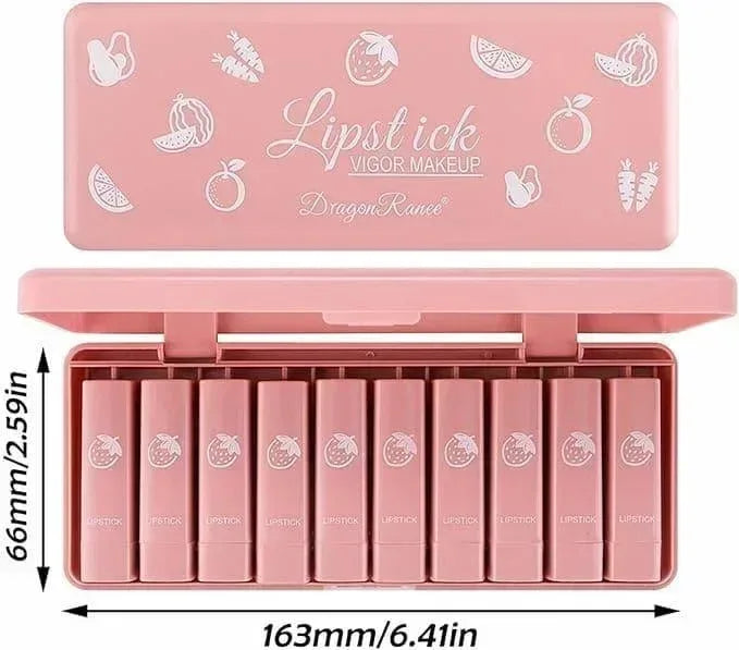 Mudassir Cosmetics | Dragon Ranee Vigor Make Up Matte Lipstick 10Pcs Set