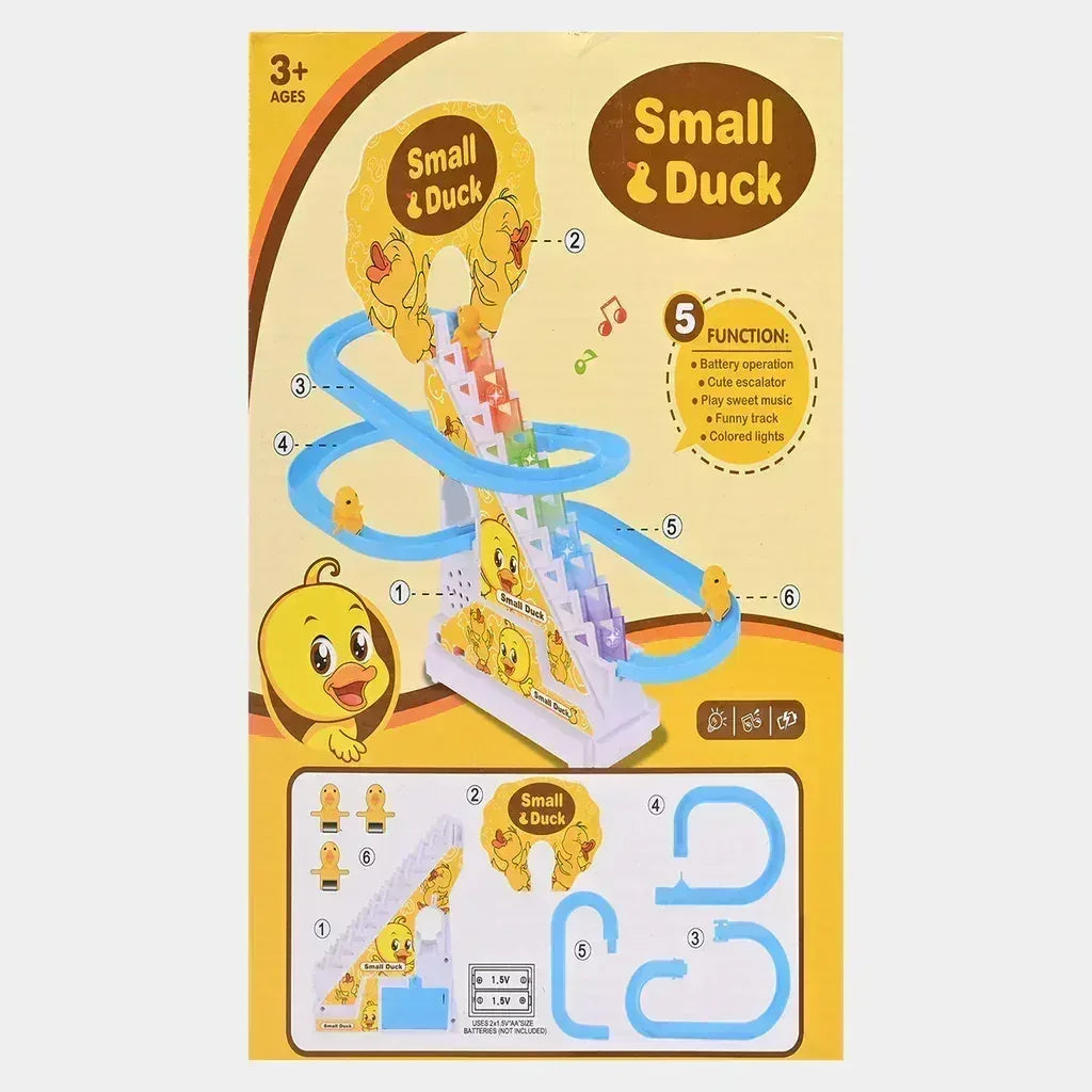 FawaQa | Happy Duck Play Track - Sliding Toy with Music & LED Lights