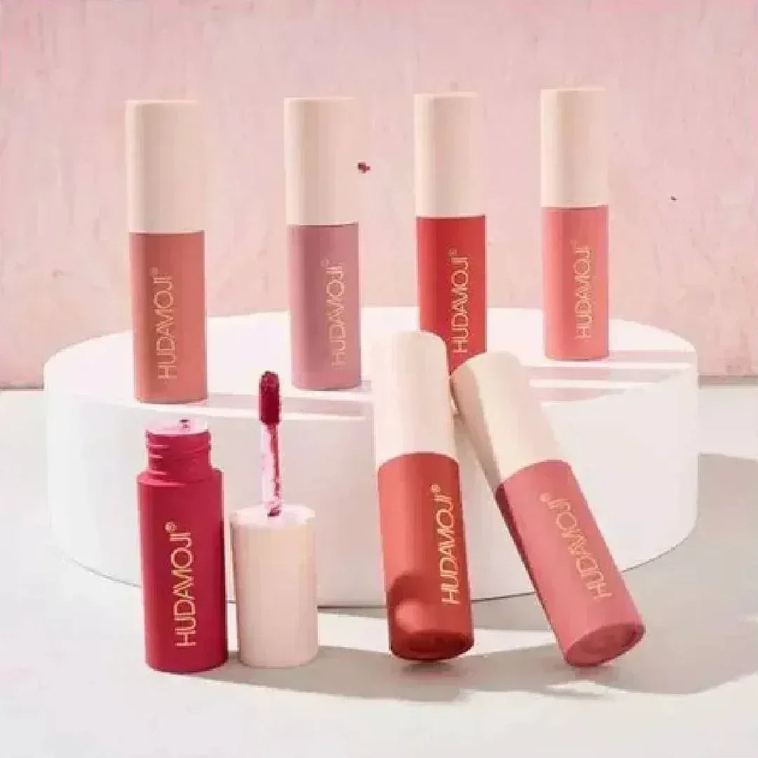 Mudassir Cosmetics | Hudamoji Velvet Long Lasting Lip Gloss 12Pcs Set