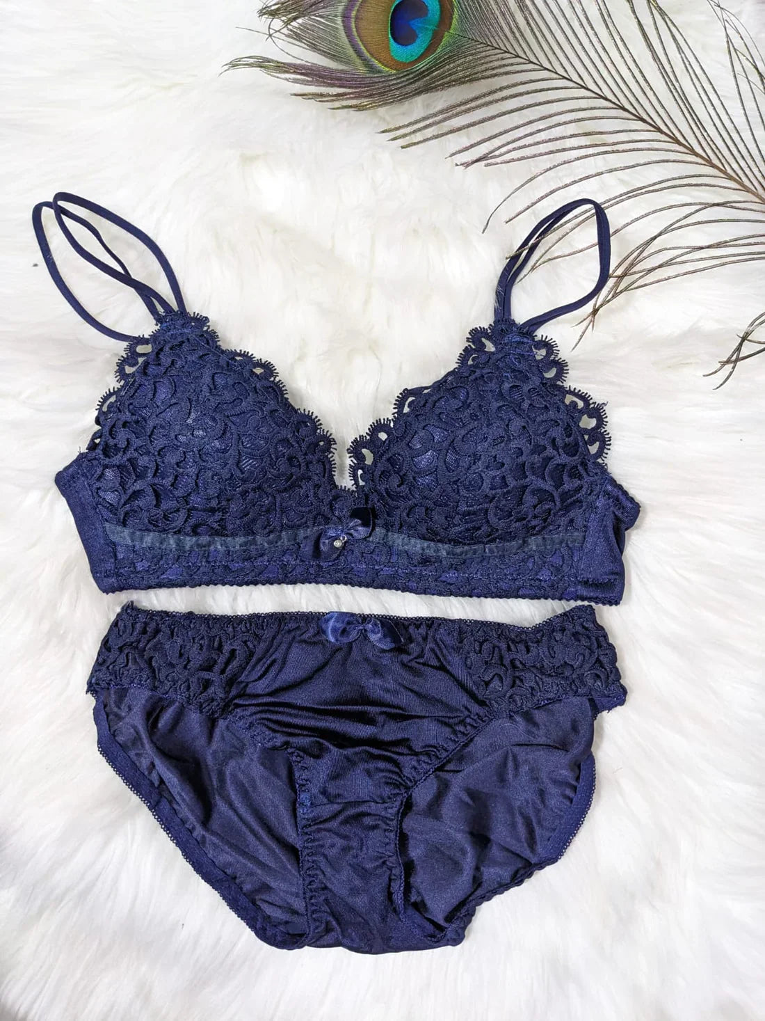 Mudassir Cosmetics | Royal Bridal Airy Embroidery Bra with Panty Set For Your Special Day