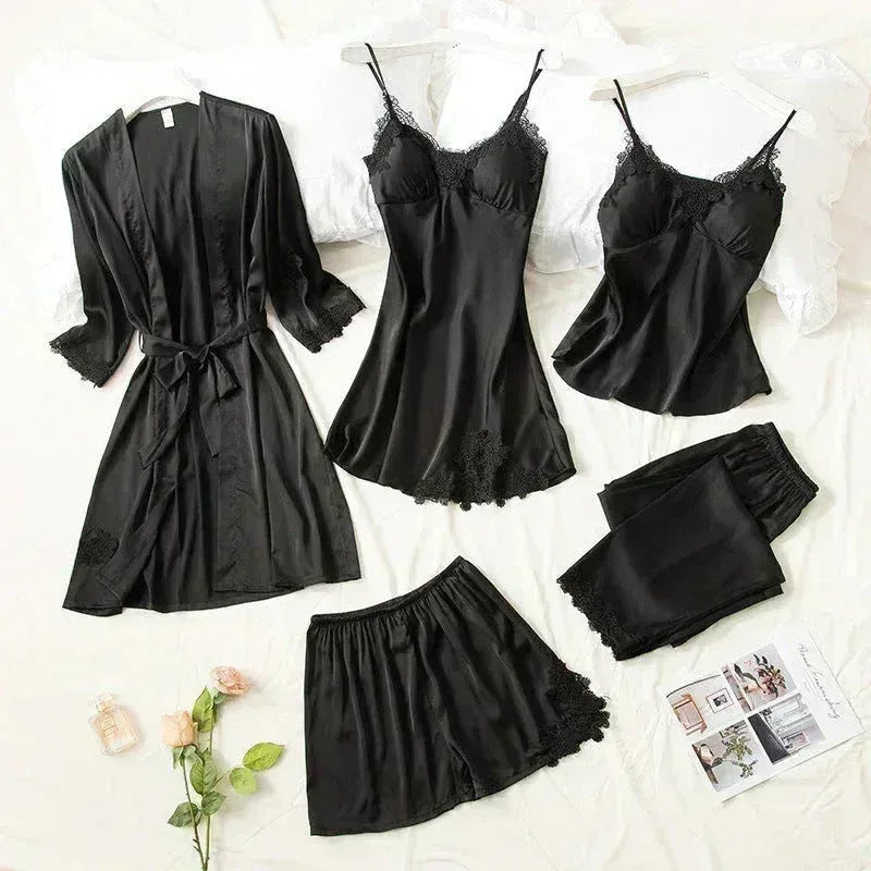 Mudassir Cosmetics | 5 Piece Royal Bridal Silk Night Gown set