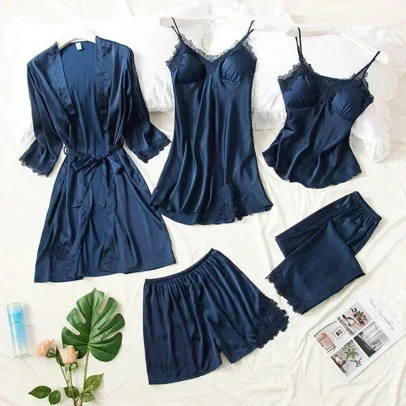 Mudassir Cosmetics | 5 Piece Royal Bridal Silk Night Gown set