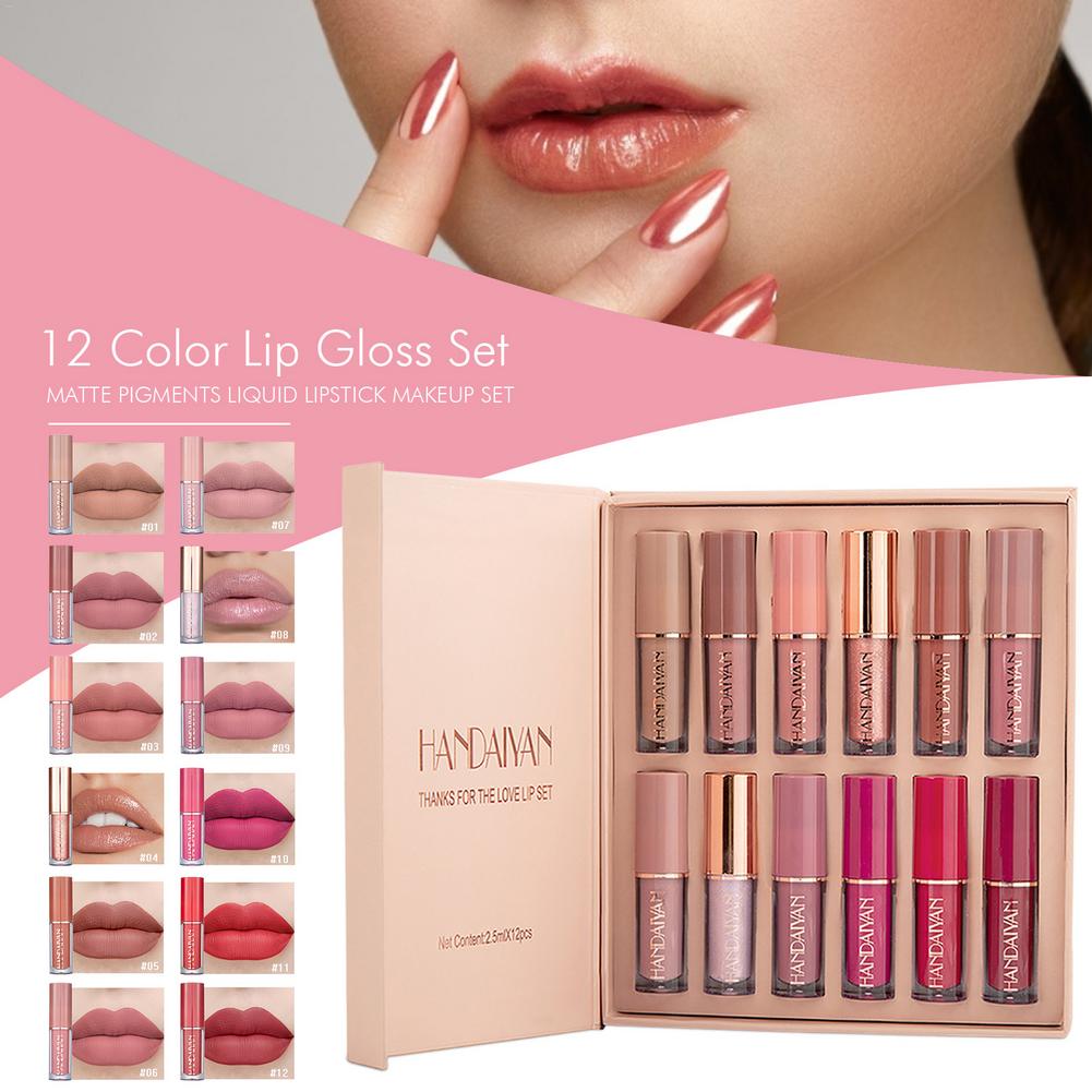 Super Glossy Lipgloss |  12 pcs Matte Liquid Lipstick Box | Nimz Fashion
