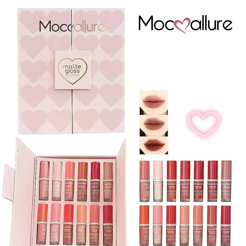 Mudassir Cosmetics | Super Glossy 12-Piece Lip Set | Vibrant Colors and Smooth Finish