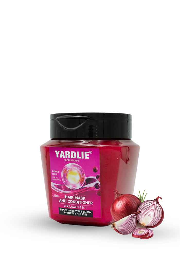 Yardlie Professional Onion Hair Mask and Conditioner Collagen 4 in 1 with Brazilian Biotin Botox Protein and Keratin | 500g