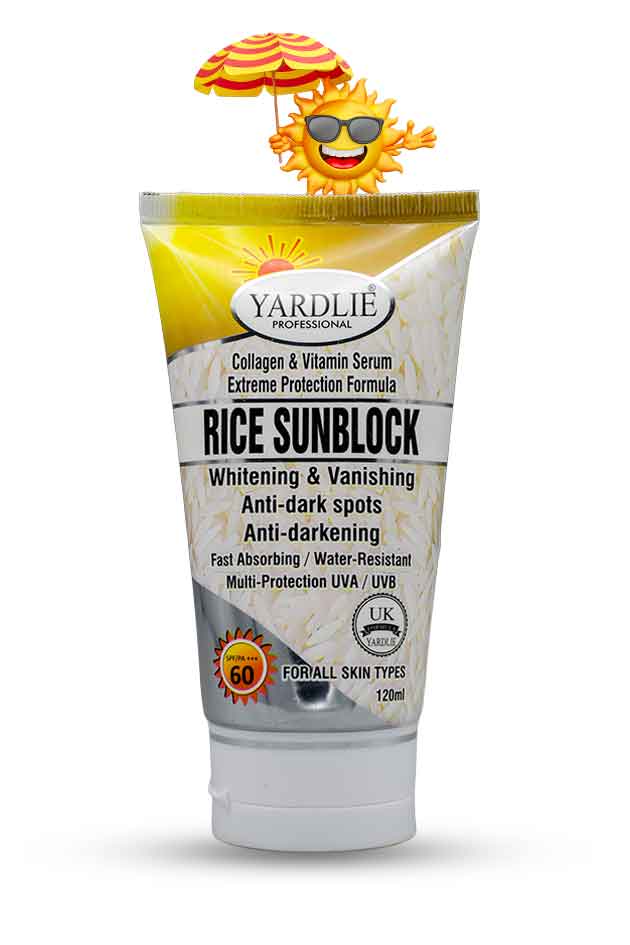Yardlie Professional Rice Sunblock SPF 60 Whitening & Anti Dark Spot Cream
