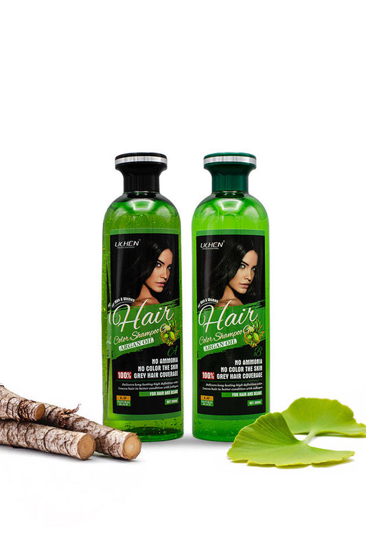 Lichen Professional Hair Color Shampoo Gel Natural Black 1.0 Argan Oil 500ml x2 in Pakistan