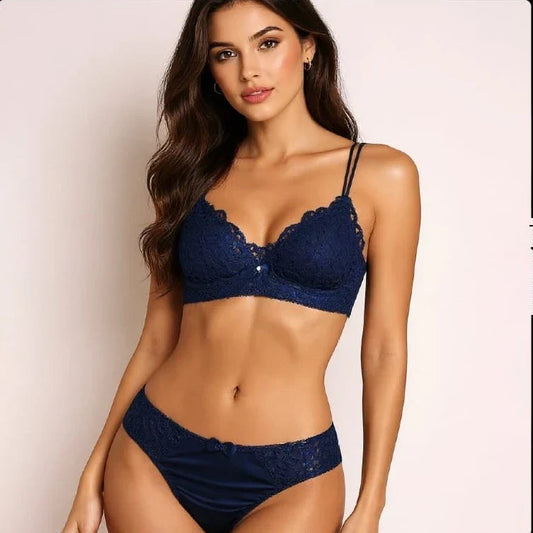 Mudassir Cosmetics | Royal Bridal Airy Embroidery Bra with Panty Set For Your Special Day