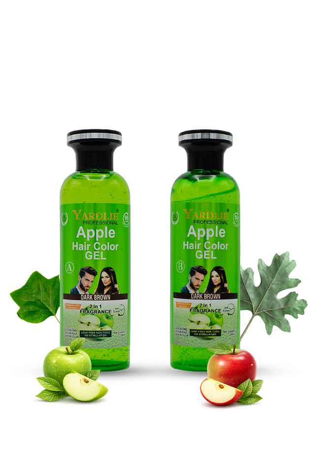 Yardlie Professional Apple Hair Color Gel Dark Brown 2 in 1 Fragrance Ammonia Free | 500ml