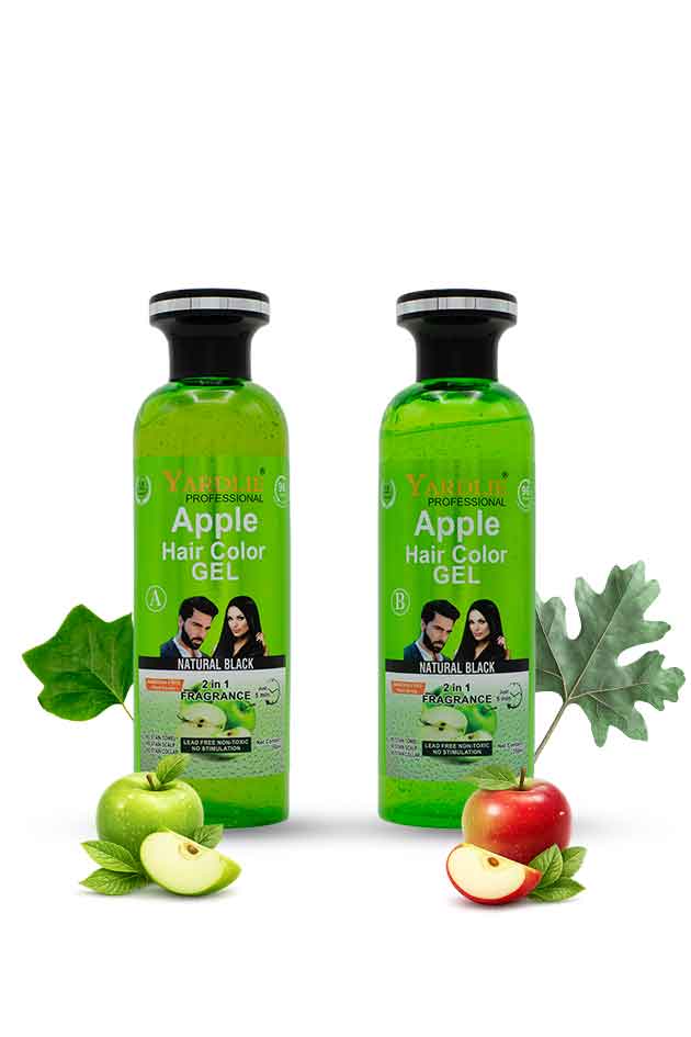 Yardlie Professional Apple Hair Color Gel Natural Black 2 in 1 Fragrance Ammonia Free | 500ml