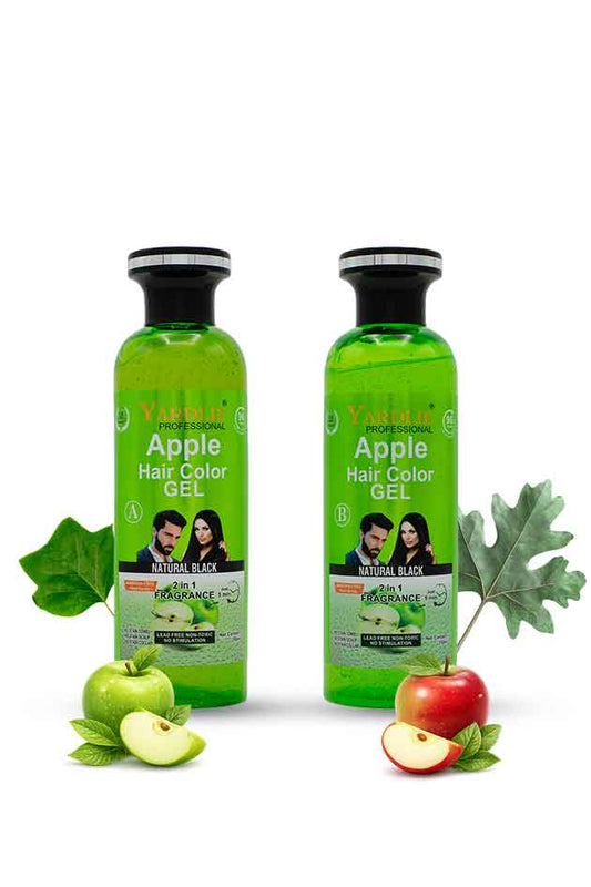 Yardlie Professional Apple Hair Color Gel Natural Black 2 in 1 Fragrance Ammonia Free | 500ml