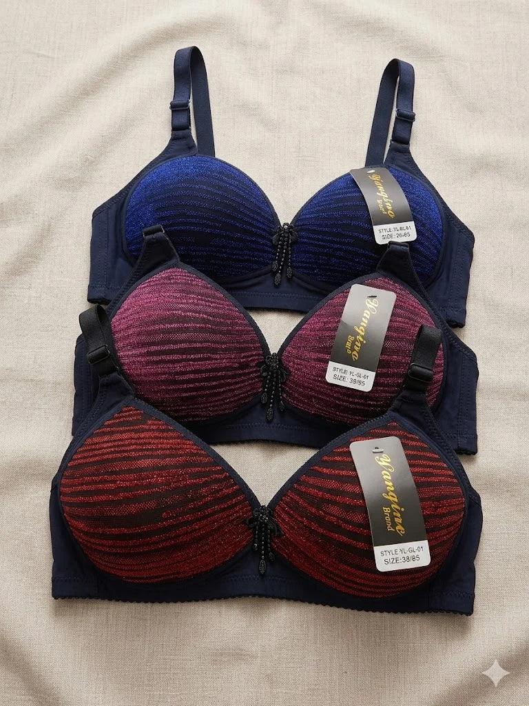 Mudassir Cosmetics | Metallic Glittery Moonlight Padded Pushup Bra