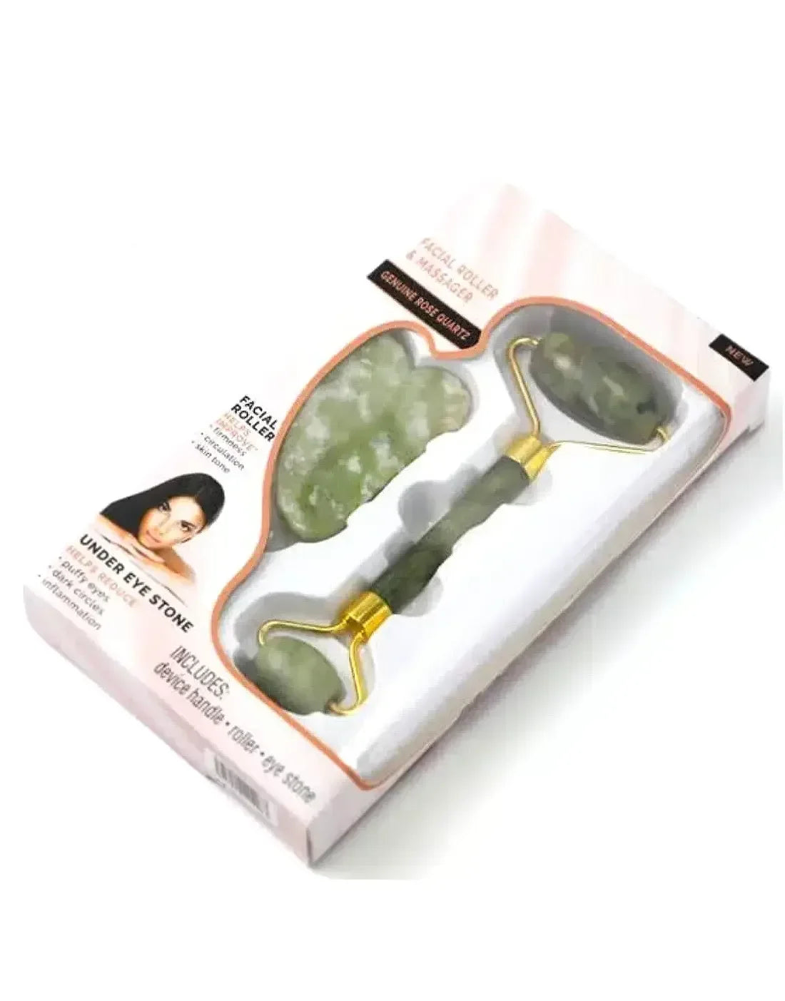 Flawless Jade Roller with Marble Stone Facial Massager for Skin Care & Glow