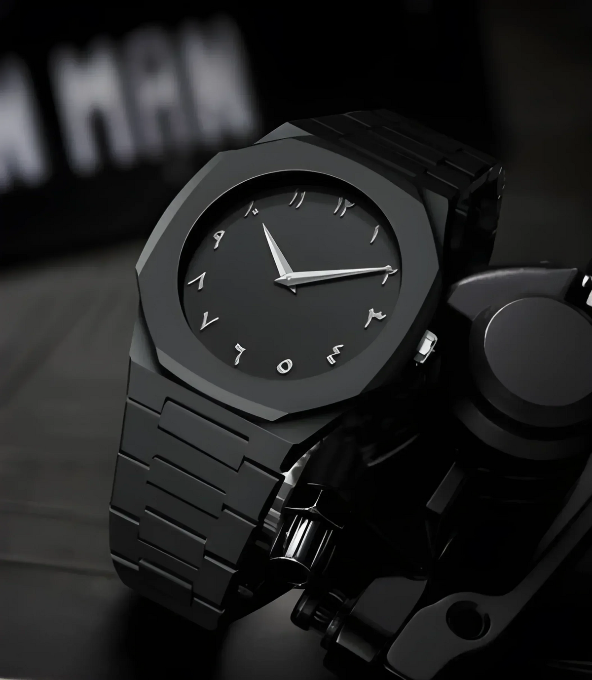 Mudassir Cosmetics | Black Arabic Aura Premium Wristwatch