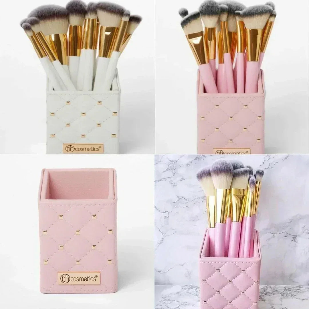 Mudassir Cosmetics | BH Cosmetics | Pink Studded Elegance 12 Piece Brush Set with a Brush Stand