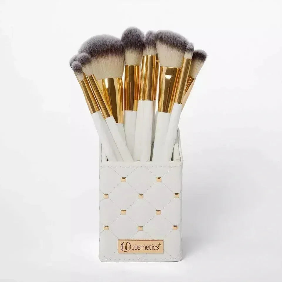 Mudassir Cosmetics | BH Cosmetics | Pink Studded Elegance 12 Piece Brush Set with a Brush Stand